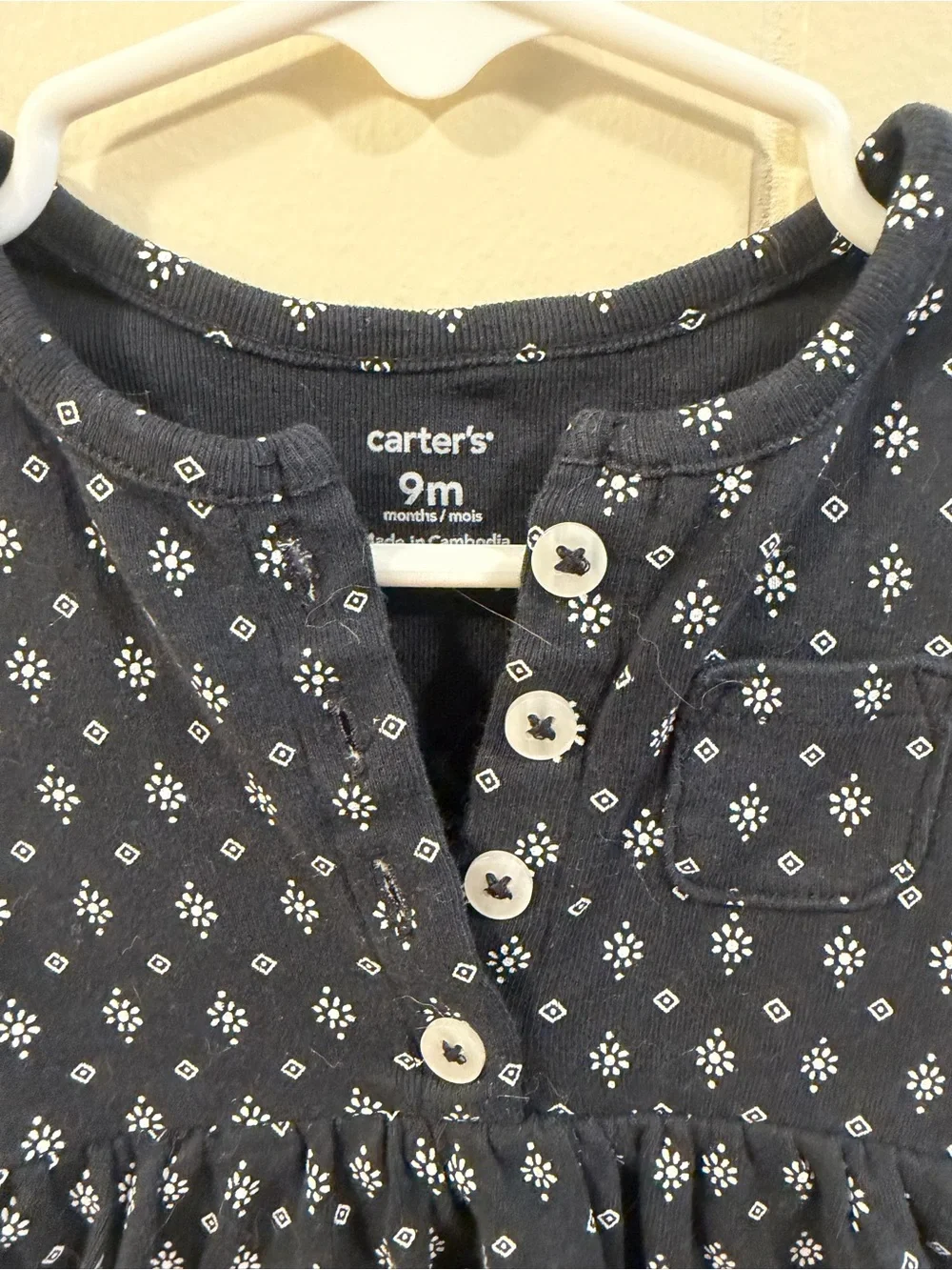 Carter's black Floral Sleeveless Baby Dress